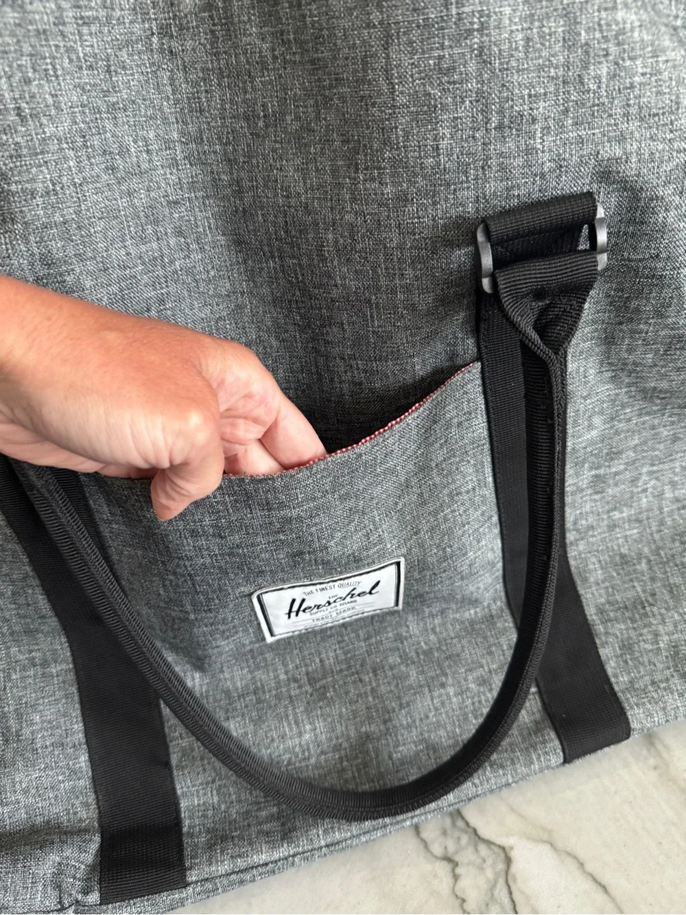 Herschel Supply Company Grey Weekender Tote with Black Straps